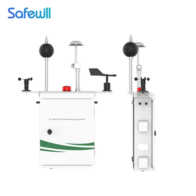 SAFEWILL ES80A-A6 online industrial S02 NO2 NH3 CO gas pm 2.5 air quality pollution measuring devices Environment monitor system