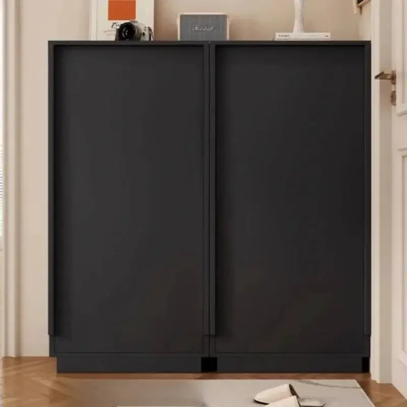 خزانة خذاء خشبية سوداء تصميم جميل كبير وحديث فاخر تخزين رف الأحذية توفير المساحة أثاث المنزل Schoenen Kast #5