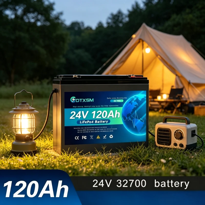 

24V 100Ah/120Ah 32700 LiFePO4 Deep Cycle Battery For Solar Panels, RVs, Boats, Golf Carts, And Off-Grid Systems