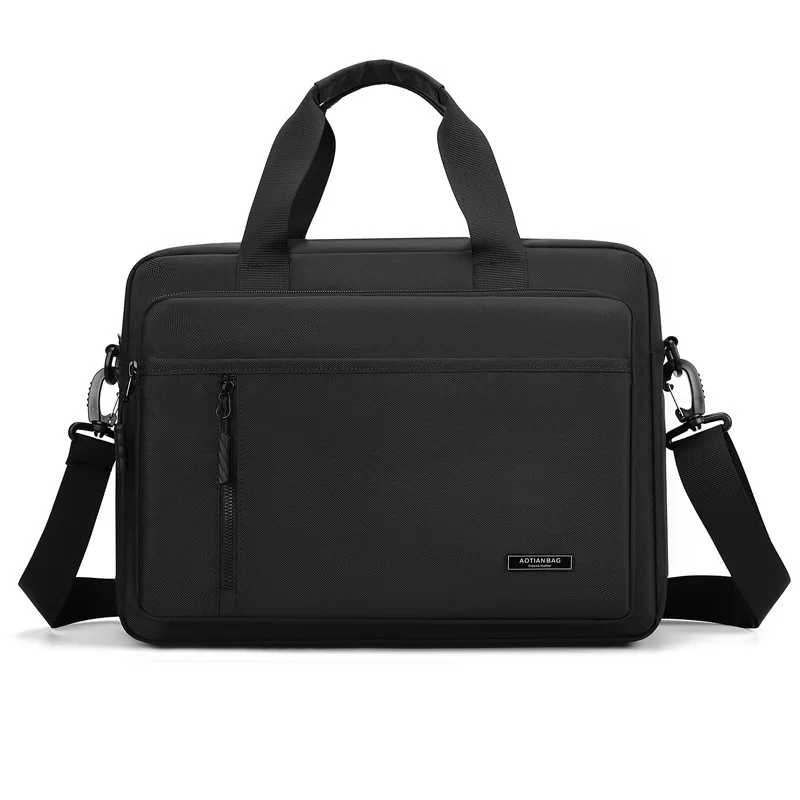 Men's Horizontal Large Capacity Handbag Business and Leisure Briefcase Commuting To Work 14 Inch Laptop Shoulder Crossbody Bag