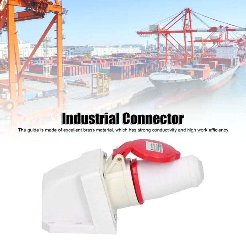 موصل قابس صناعي 3 المرحلة 4 دبوس مقاوم للماء سطح جبل مجموعة مقابس 380V415V 16A 3P + E #5