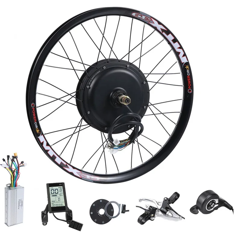 Electric Bike Kit 48V Brushless Gearless dc Hub Motor MTX Rim 1500W with S830 Display Ebike Conversion Kit