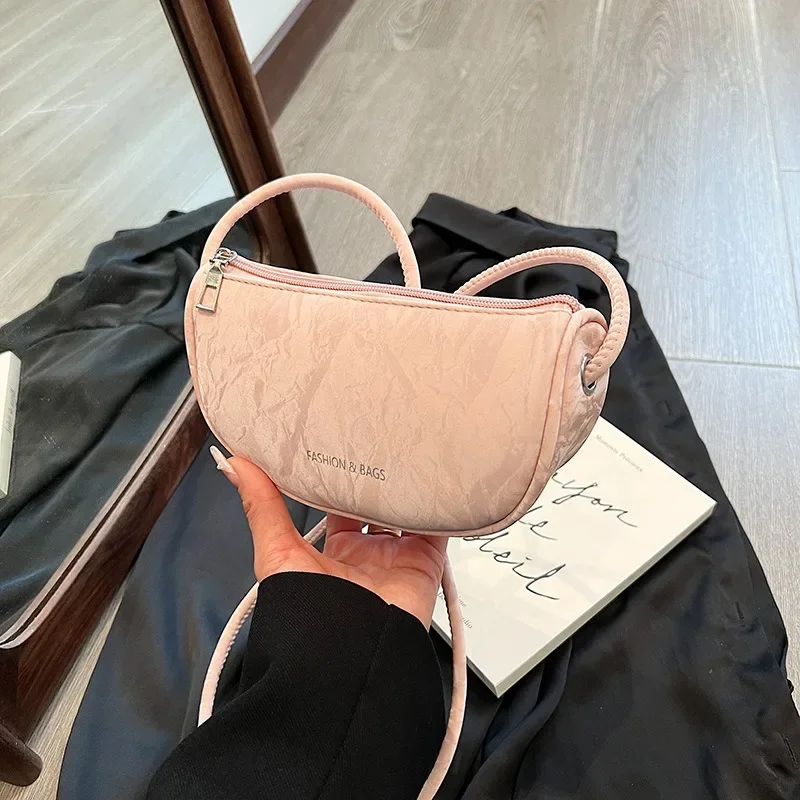 Premium Texture Small Bag Women's Casual Versatile Dumpling Bag 2024 New Popular Marble Pattern Shoulder Messenger Bag