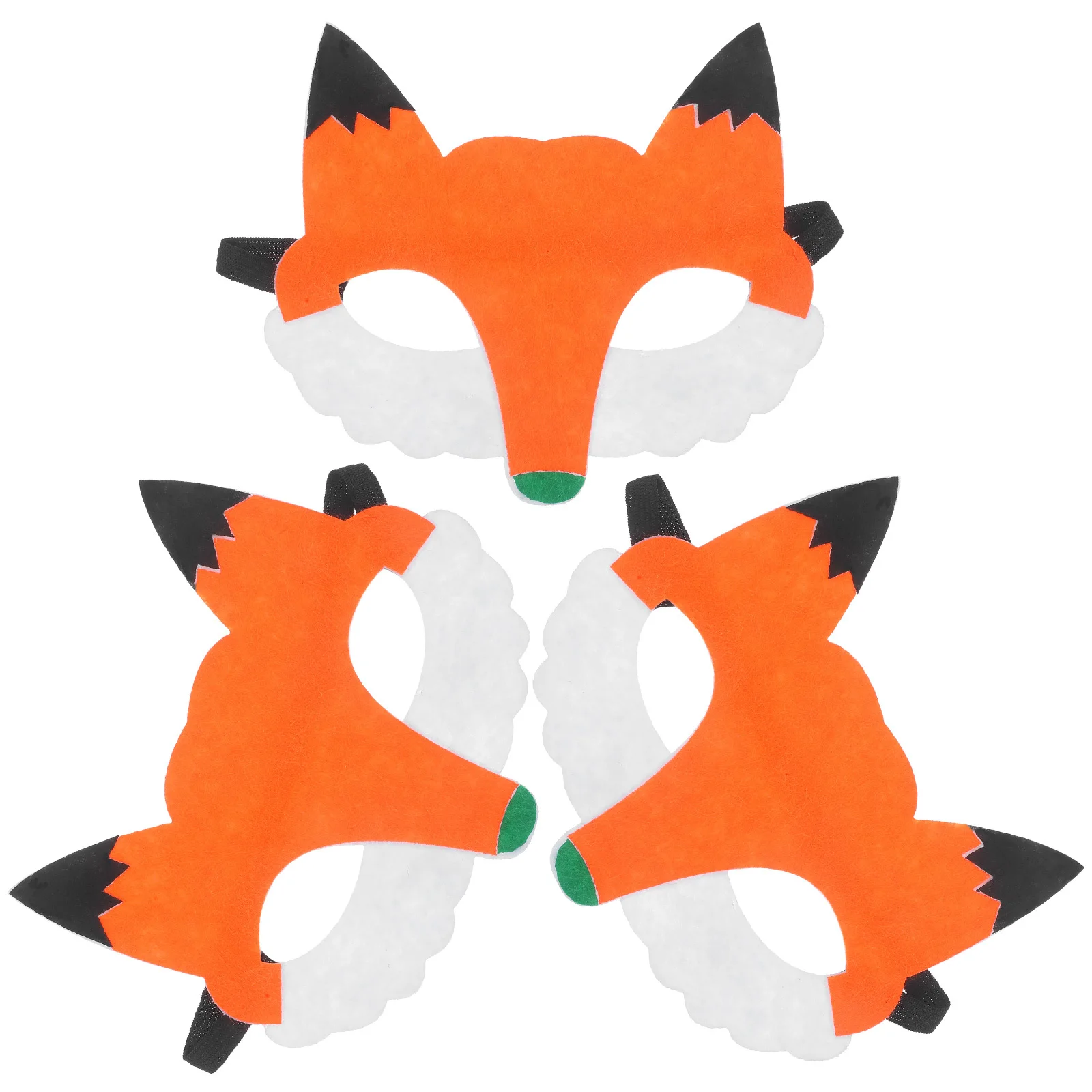 3 قطع قناع ثعلب لطيف غير منسوج من القماش لتزيين حفلات الهالوين للأطفال أقنعة حيوانات كرتونية لقناع التنكرية
