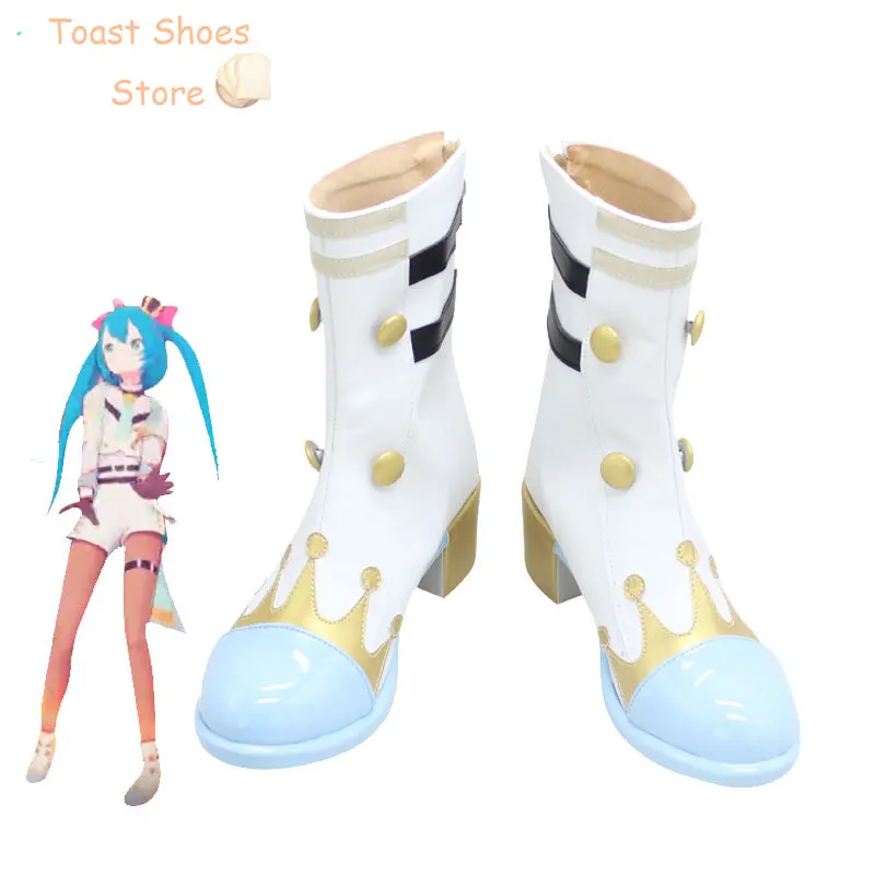 Leuke Cosplay Schoenen Spel Project Sekai Kleurrijke Podium Cosplay Prop Voor Mikuu Pu Lederen Schoenen Halloween Party Boots Kostuum Prop