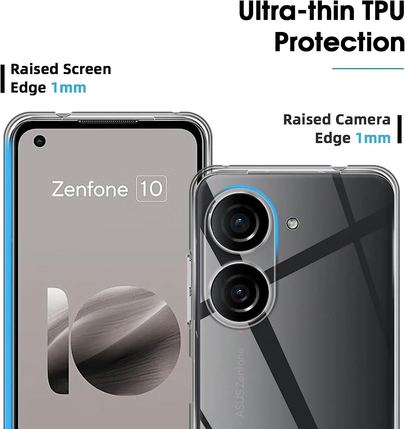 for Zenonfe 10 Case Ultra Thin Soft TPU Clear Cover on for Asus Zenfone10Z Zenfone9