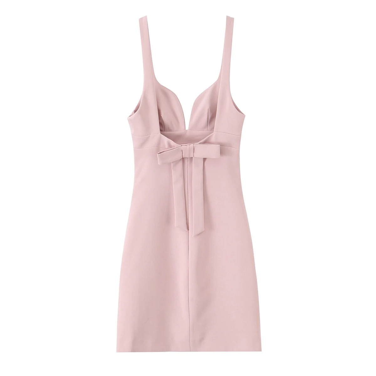 Mini robe d'été sans manches pour femmes, dos nu, avec nœud, rose, café, Slim