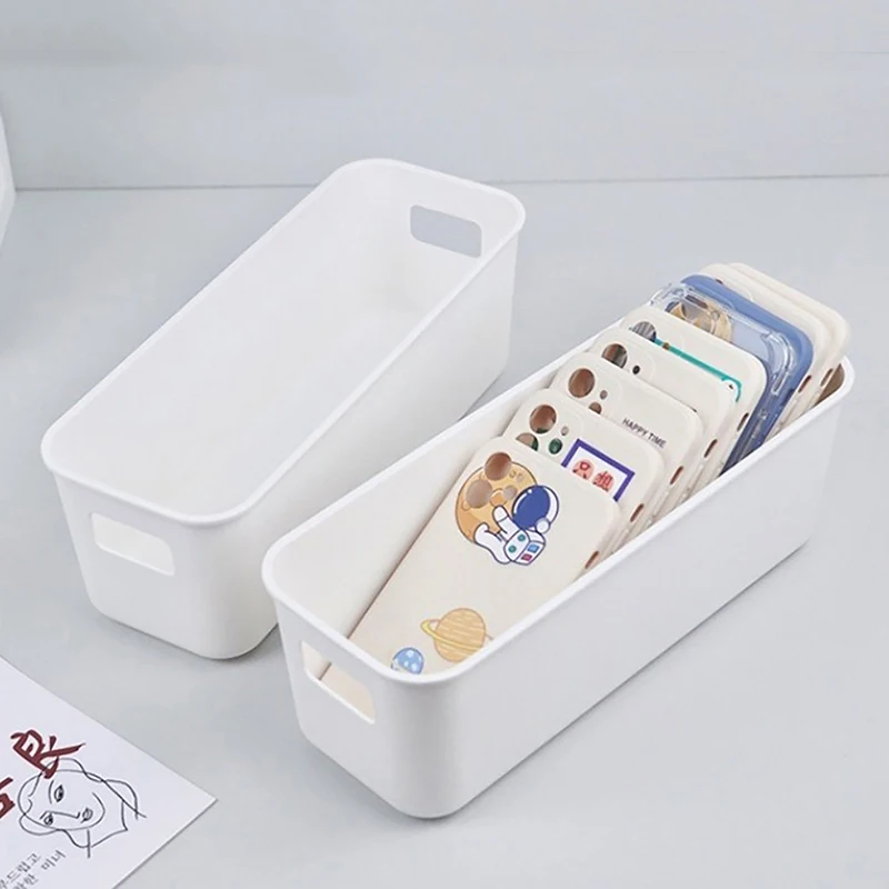 Simple Desktop Mobile Phone Case Storage Box Multifunctional Cosmetics Organizer Box Large Capacity Sundries Storage Basket