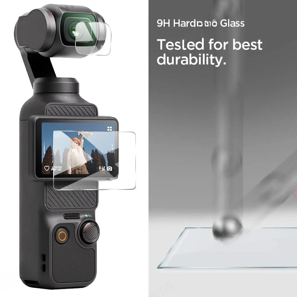 HD Tempered Glass Protector for DJI OSMO Pocket3/4 Camera Lens Screen Anti Scratch Clear Protective Film Replacement Accessories