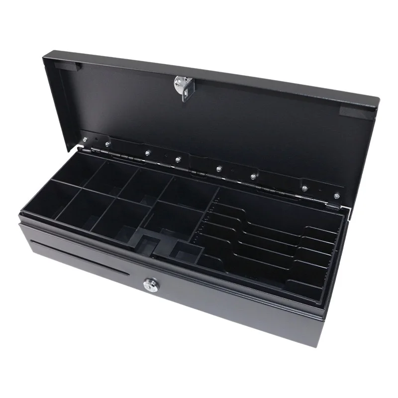 170 Vertical Flip Cover Small Cash Box, Coin Box, Mini Receipt Box for Store Money Cash Drawer Can Connect Printer