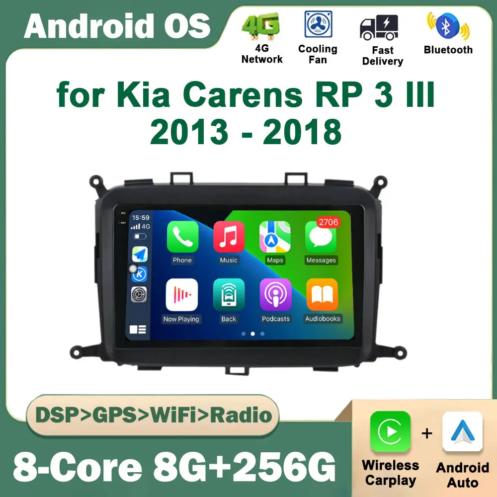 

GPS Navigation Android System for Kia Carens RP 3 III 2013 - 2018 Car Radio Multimedia Player WiFi Wireless Carplay Touch Screen
