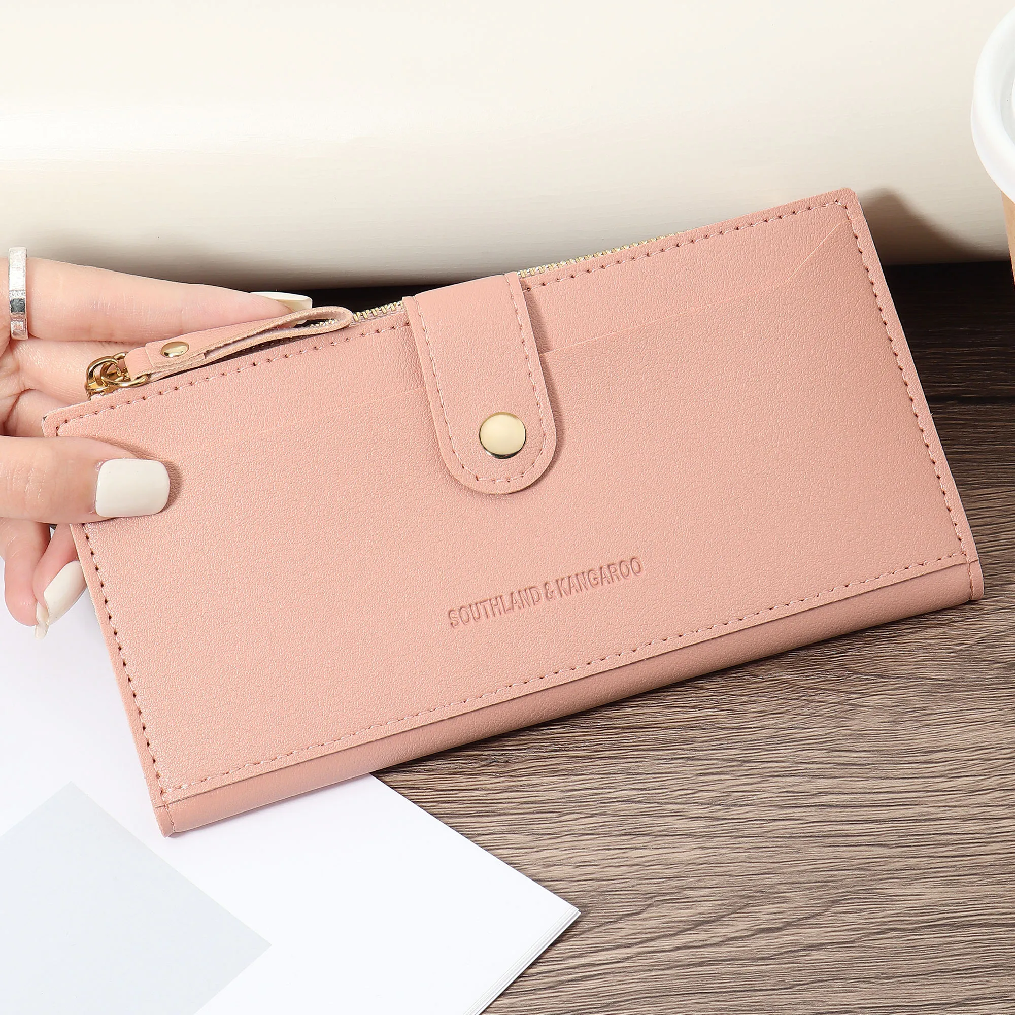 [Stylish Wallet] Stylish Women's Long Wallet | Spacious Clutch with Multiple Compartments, Zippered Wallet, Cute Coin Purse with