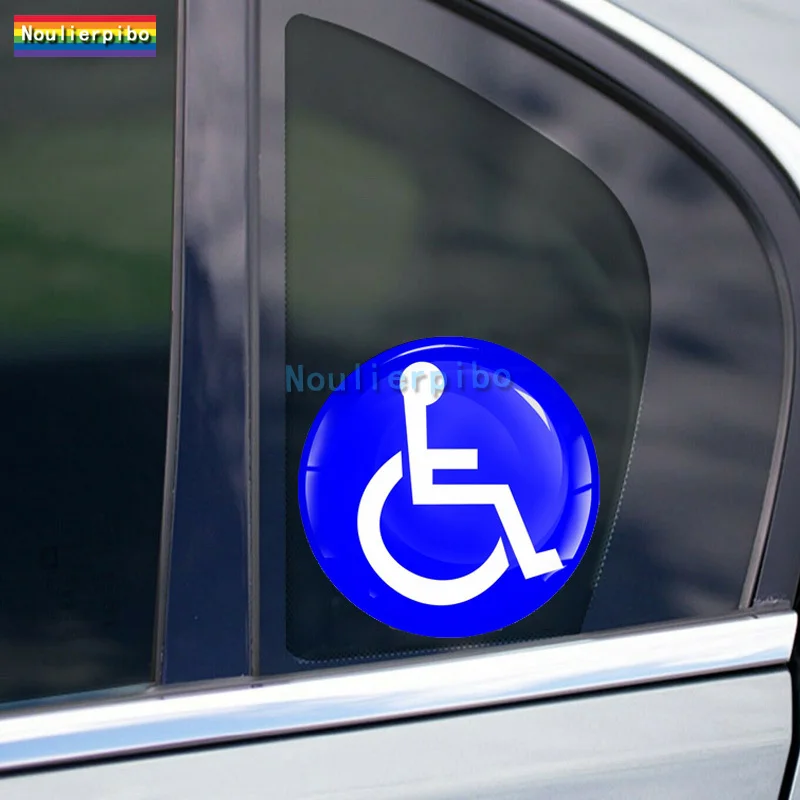 3D Practical Stereo Epoxy Dome Car Sticker Blue Wheelchair Disabled Vinyl Suitable for Car Motorcycle Cell Phone Refrigerator