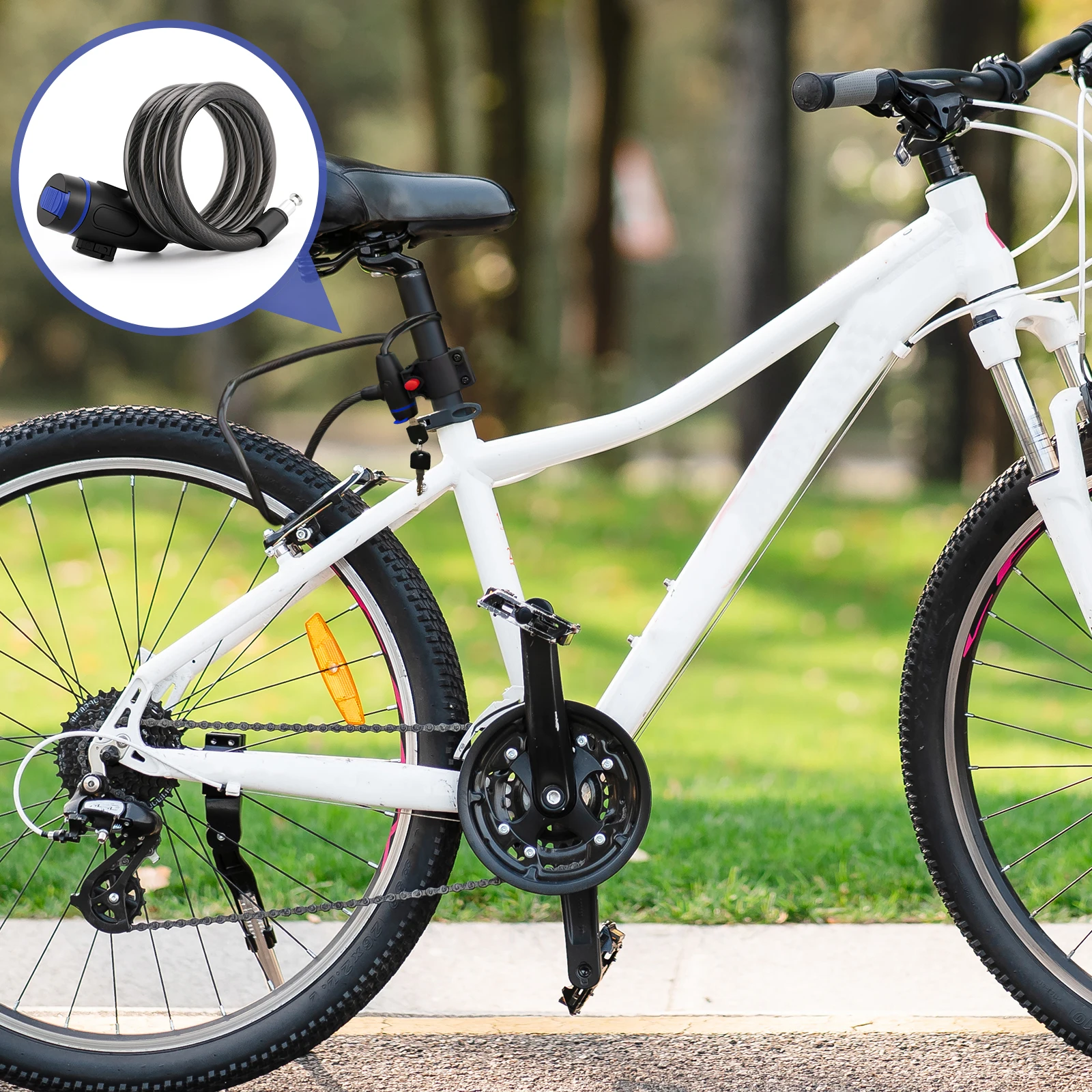 Cyclists Bike Lock Anti-theft Steel Cable Security for Mountain Road Bicycle Weatherproof Durable Heavy Duty Cycle Guard