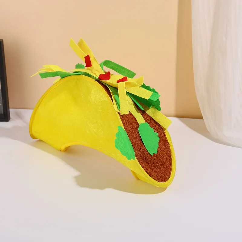 Protective Hamburger French Fries Themed Hat Funny Food Decoration for Thanksgiving Party Performance