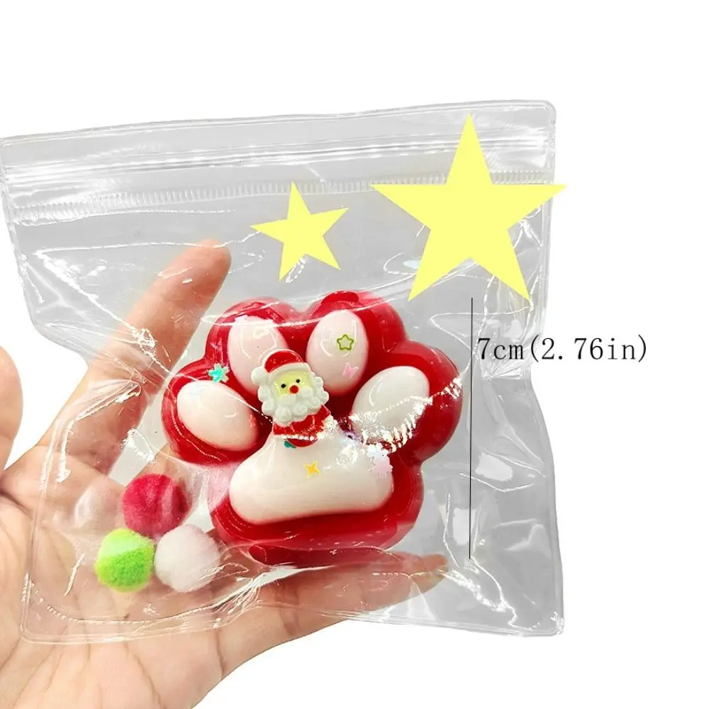 Super Grote Kerst Kat Poot Knijpspeelgoed Trage Rebound Siliconen Cartoon Fidget Speelgoed Kneden 3D Kat Poot Pinch Speelgoed