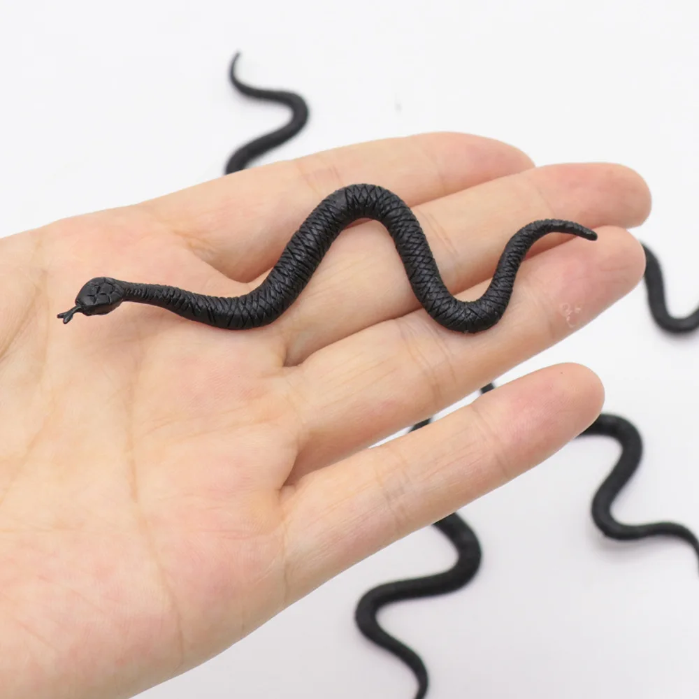 10Pcs/bag Creative High Simulation Toy Plastic Snake Model Funny Scary Snake Kids Gag Prank Toys Halloween Prank Prop For Decor