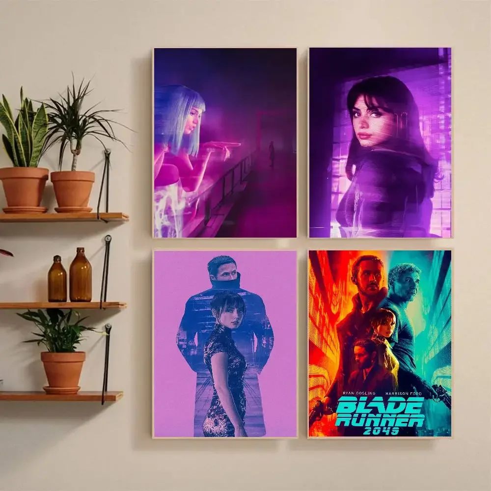 B-Blade Runner 2049 Poster Self-adhesive Art Waterproof Paper Sticker Coffee House Bar Room Wall Decor