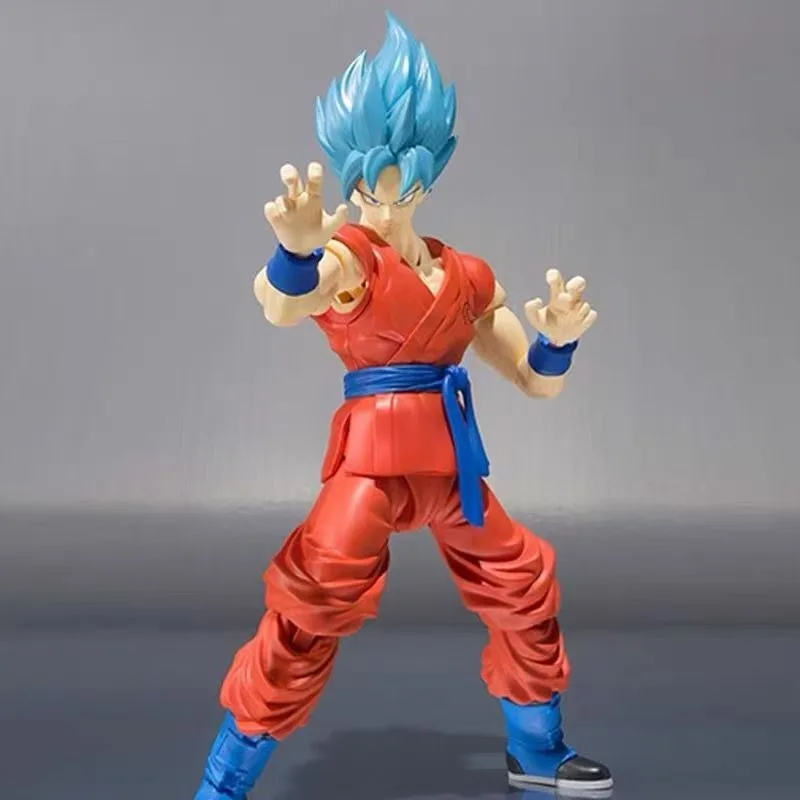 16cm Dragon Ball Blue Hair Son Goku Action Figure Movable Collectible Doll Super Saiyan SHF Model Toys Collection Doll Gift - view 4