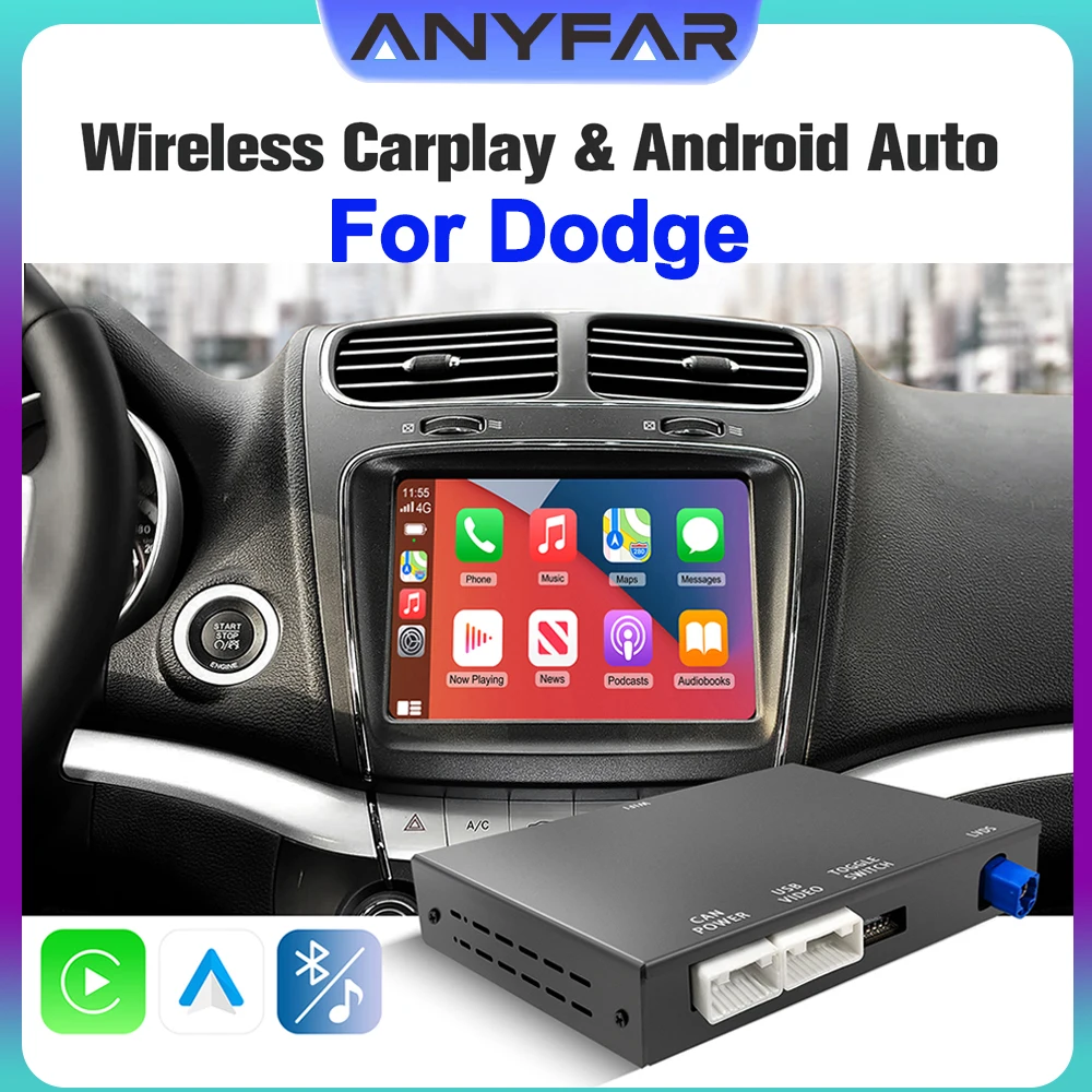 Wireless CarPlay Android Auto for Dodge Challenger Journey Charger Durango InterfaceRetrofit Kit OEM Screen Upgrade Decoder Box