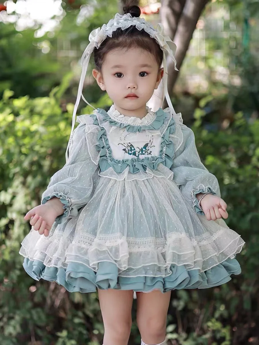 Children\'s Spanish Princess Dress Lolita Dress First Birthday Pomace Dress Flower Girl Dresses  Kids Dresses for Girls Eid Dress