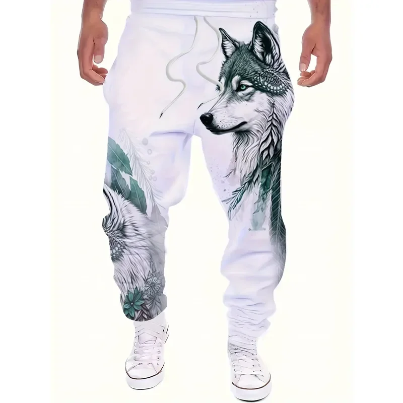 2026 Men Fashion Animal Print Pants Casual Breathable Comfortable Trousers with Pockets for Walking Daily Wear Gift for