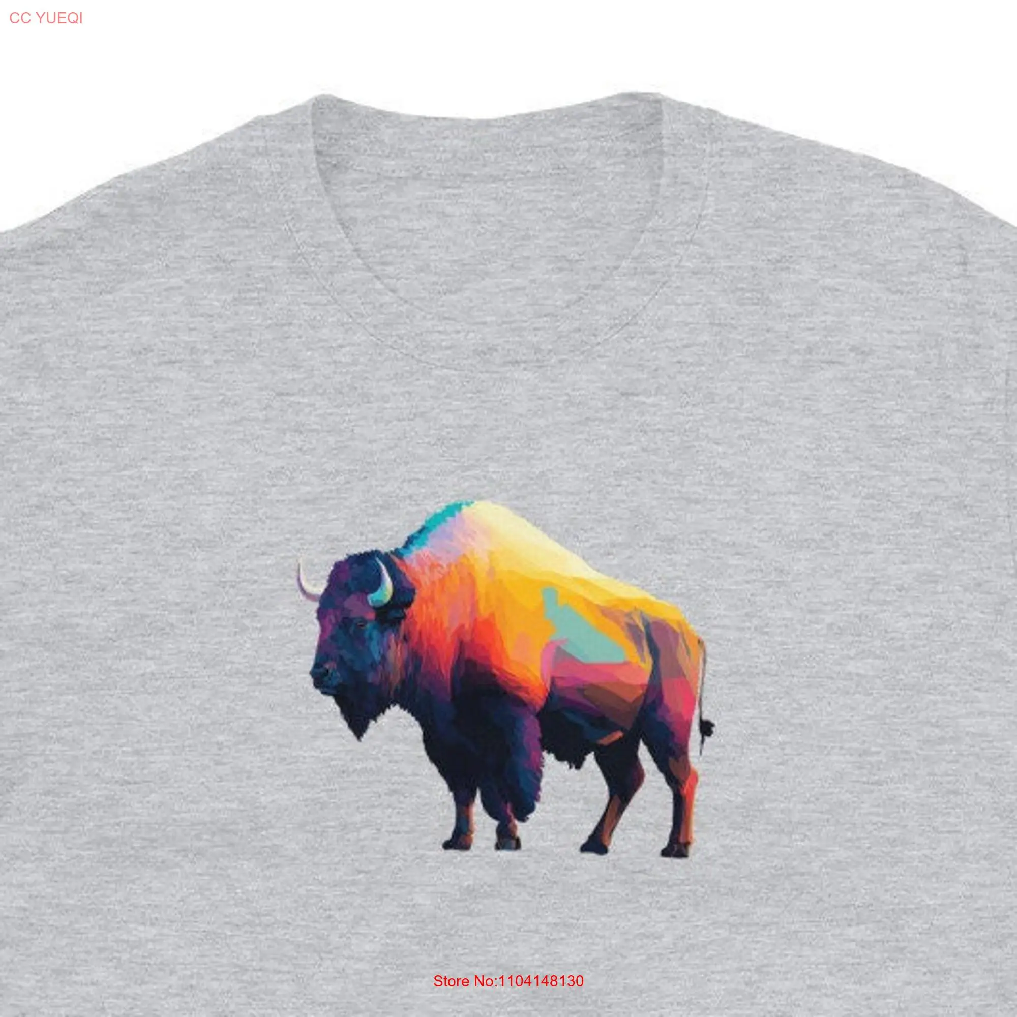 Buffalo T Shirt American Bison Western  long or short sleeves