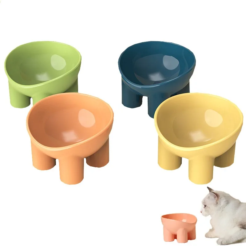 

Cat Bowl Anti-vomiting Pet Feeder 15°tilt Tall Cat Feeder Drinking Dish Easy To Clean Base Stable Spine-protecting Pet Supplies