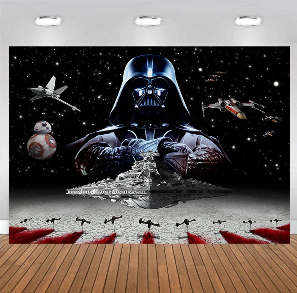 Galaxy Star War Backdrop Universal Outer Space Happy Birthday Party Baby Shower Photography Background Photo Banner Decoration