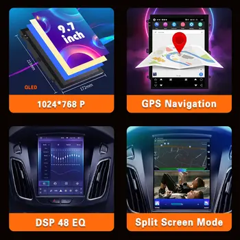 適用於福特福克斯Mk3(2011-2017)的9.7吋安卓車用收音機多媒體視訊播放器導航GPS藍牙主機4G WiFi無線CarPlay 6 最佳銷售 福特福克斯mk3車用收音機 - №4