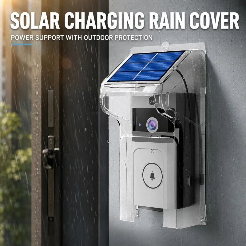 weatherproof-transparent-cover-for-solar-video-doorbell-anti‑aging-device-protector