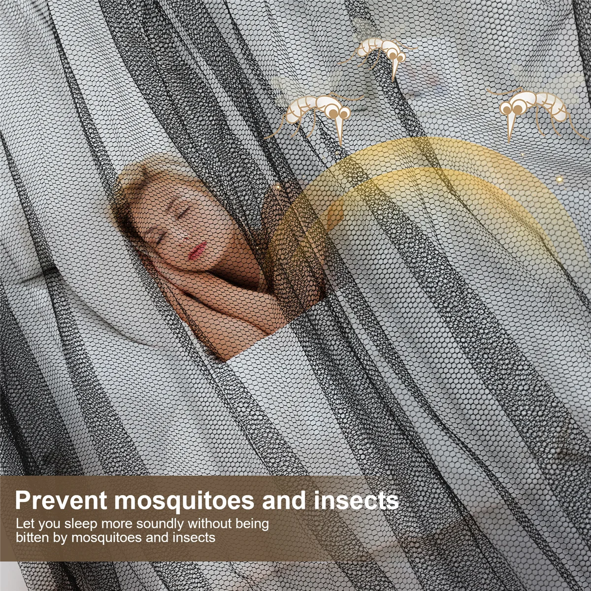 New 4-Corner Bed Netting Canopy Mosquito Net for Queen/ Sized Bed 190*210*240cm (Black)