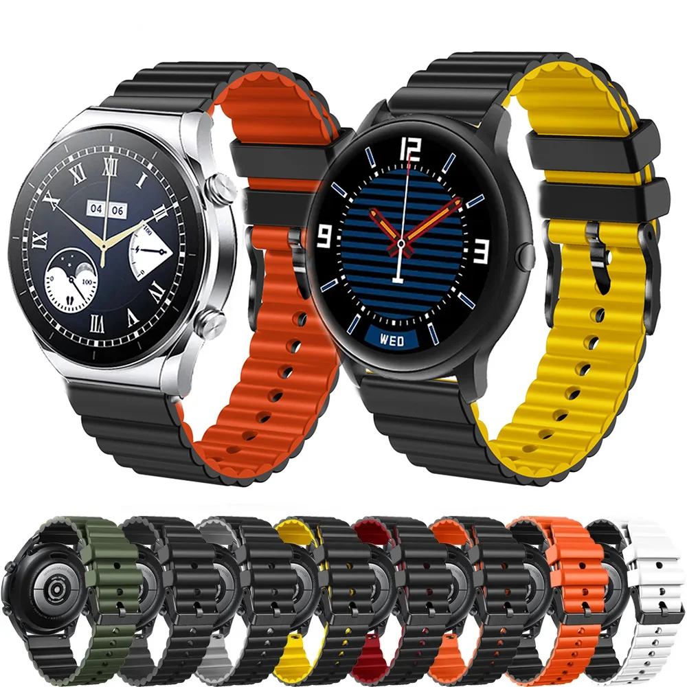 

22mm silica Watch Straps For Xiaomi Color 2 MI Watch S1/Pro Active 46mm Wristband For Imilab W12 Smartwatch Bracelet Watchband