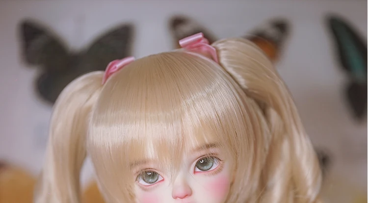 BJD Doll Wig 1/3 1/4 1/6 Handmade Bjd Doll Wig Curly Hair DIY Joints Doll Toy Fashion Fiber Double Tail Wig Dolls Accessories