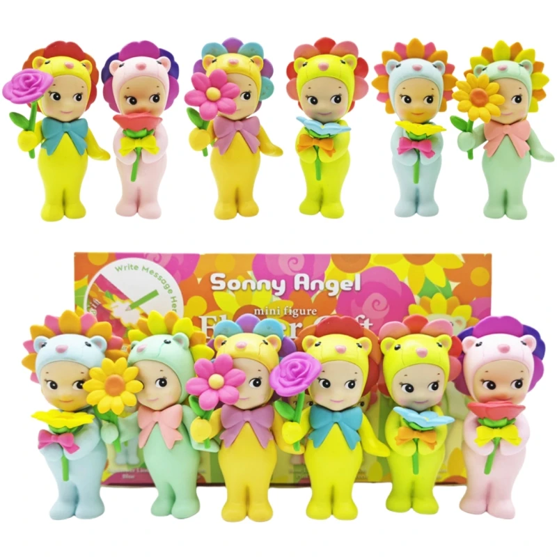 Réplica de Sonny Angel, caja ciega de la serie de flores y plantas, figuras de Anime, rosa, girasol, cajas misteriosas, adornos, muñecas bonitas, Mini regalos