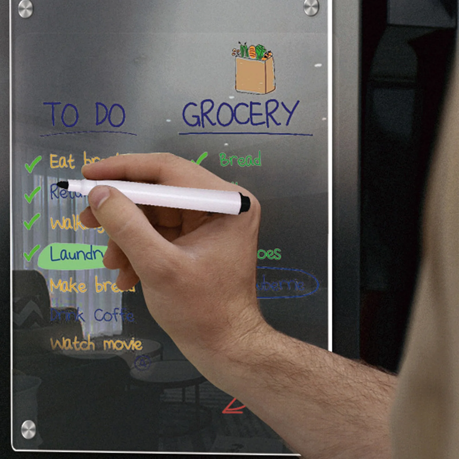 لوحة تقويم ملصق مغناطيسي للثلاجة، نشرة رسم رسائل يومية مرنة مناسبة لتنظيم الحياة اليومية للعائلة