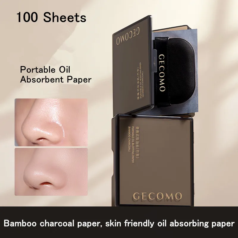 100pcs Protable Oil Blotting Paper And Powder Puff Matting Face Wipes Cleanser Oil Control Oil-absorbing Sponge Cosmetic Tools