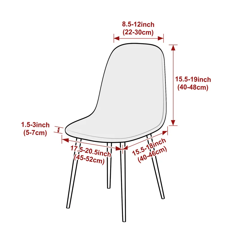 Jacquard Shell Chair Cover Short Back No Armrests Chair Covers Adjustable Dining Room Seat Covers for Home Hotel Party Banquet