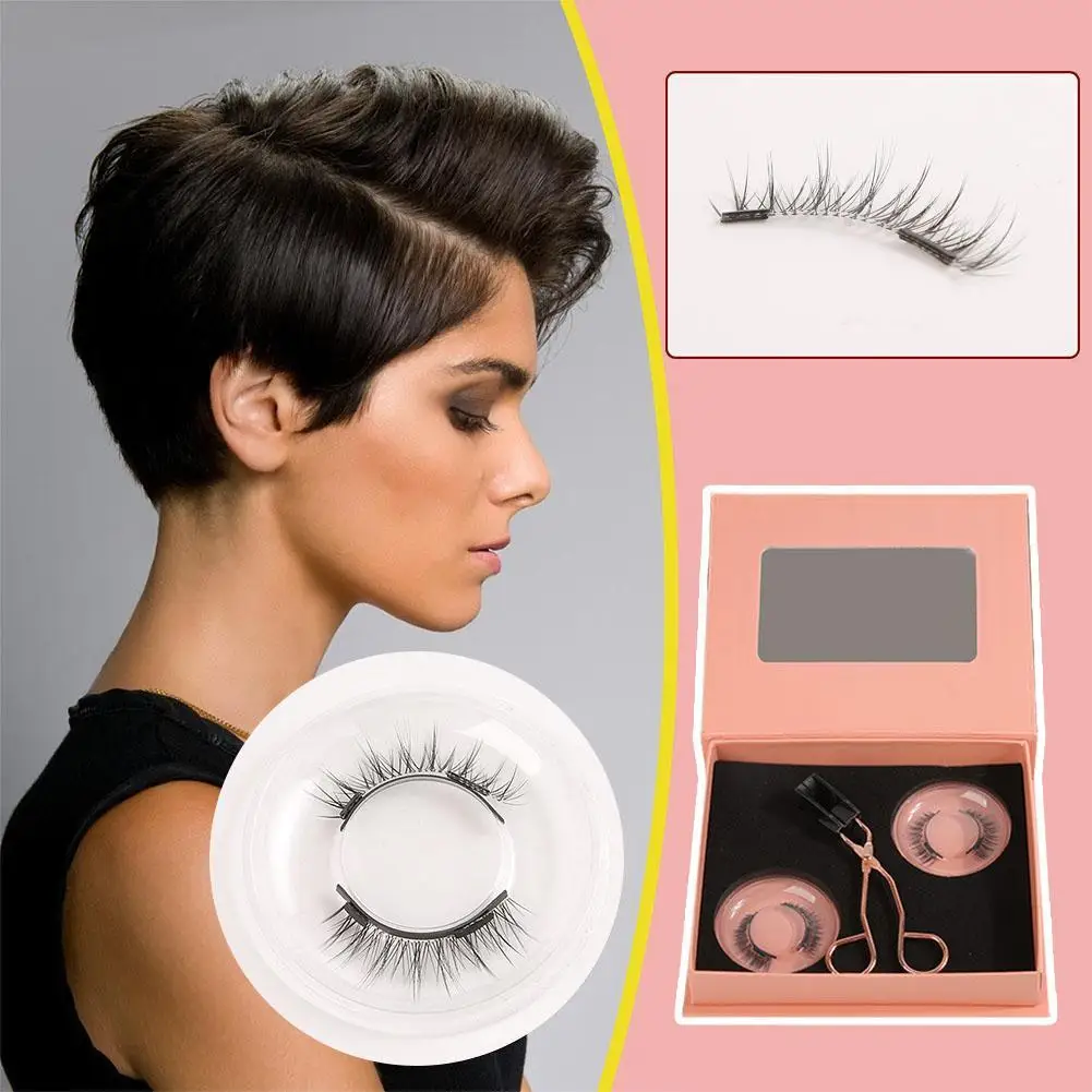 Wimpern magnetische Wimpern 2 Paar Magnet Wimpern Eyeliner falsche Wimpern wieder verwendbare dichte Wimpern Kit natürlichen Look für Frauen Mädchen l h0t8