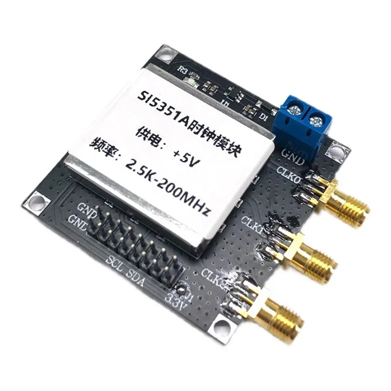 Modul B92B-SI5351 Generator Jam RF Presisi Tinggi 2.5K-200MHZ Modul Generator Sinyal Jam dengan Penutup Pelindung