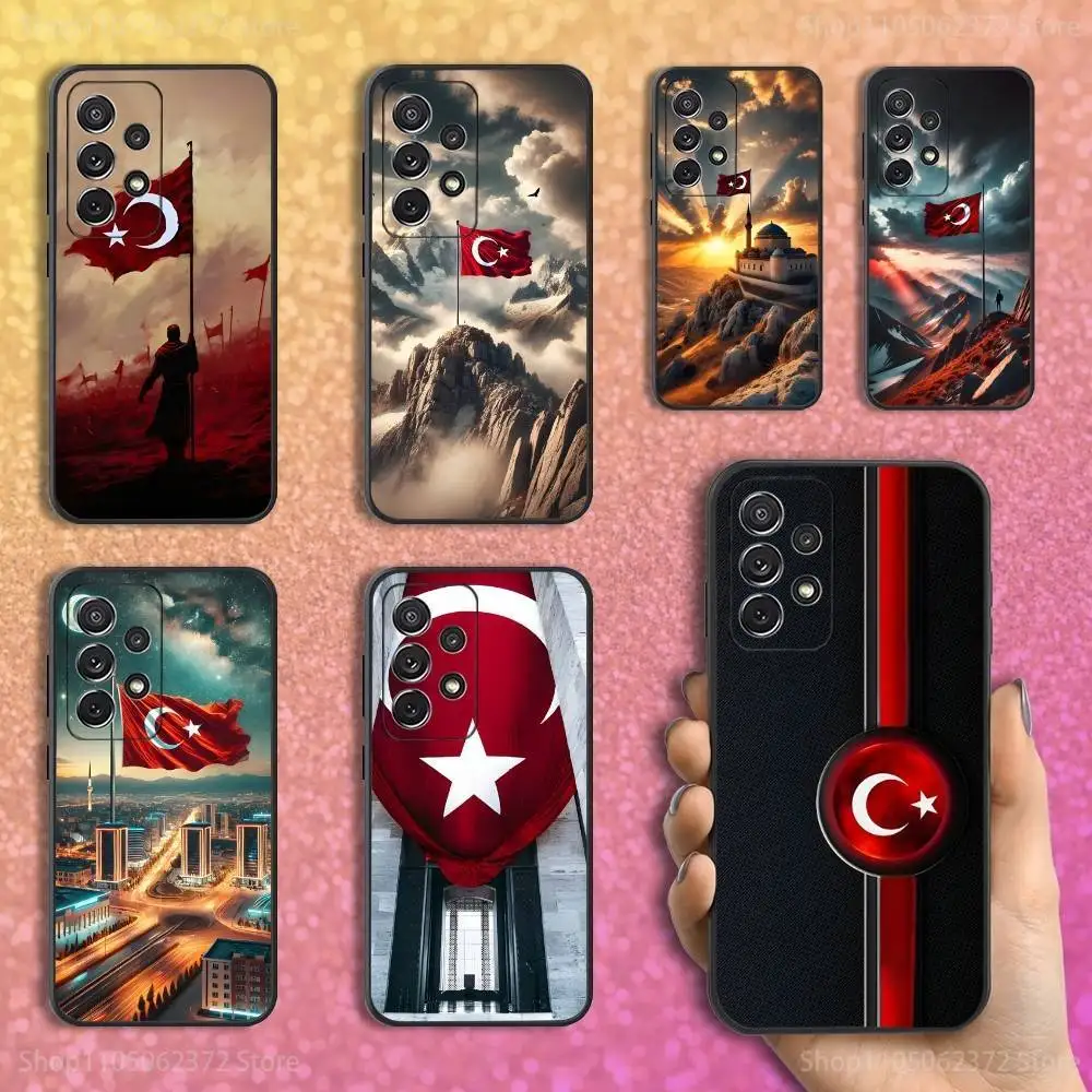 

Cool Turkish Flag Art Phone Case For Samsung S25,S24,S23,S22,S21,S20,S10,Ultra,Plus,Lite,FE,Soft Silicone Black Cover