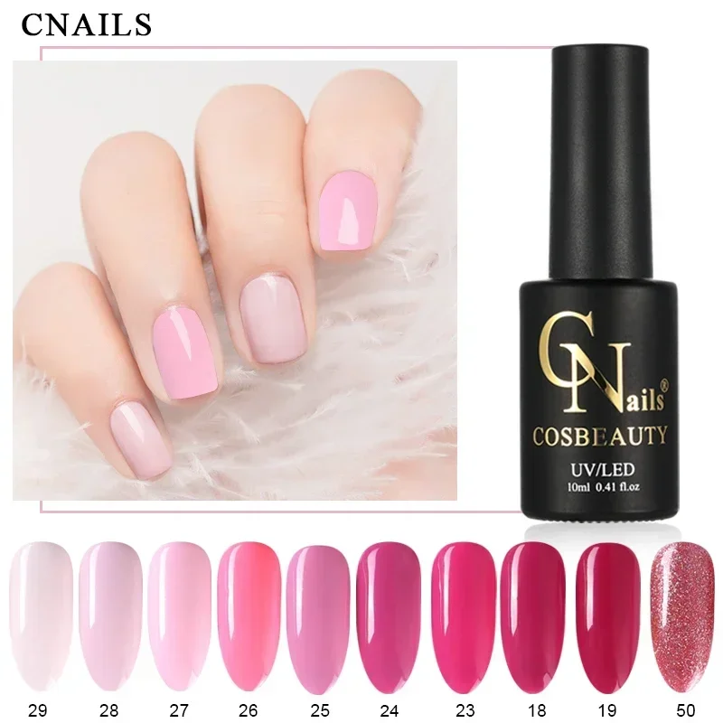 

Nail Gel Polish Pink Color Semi Permanent Base Coat Varnish Gel UV LED Nail Gel Lacquer 10ML Soak Off Nude Pink Color Nail Art