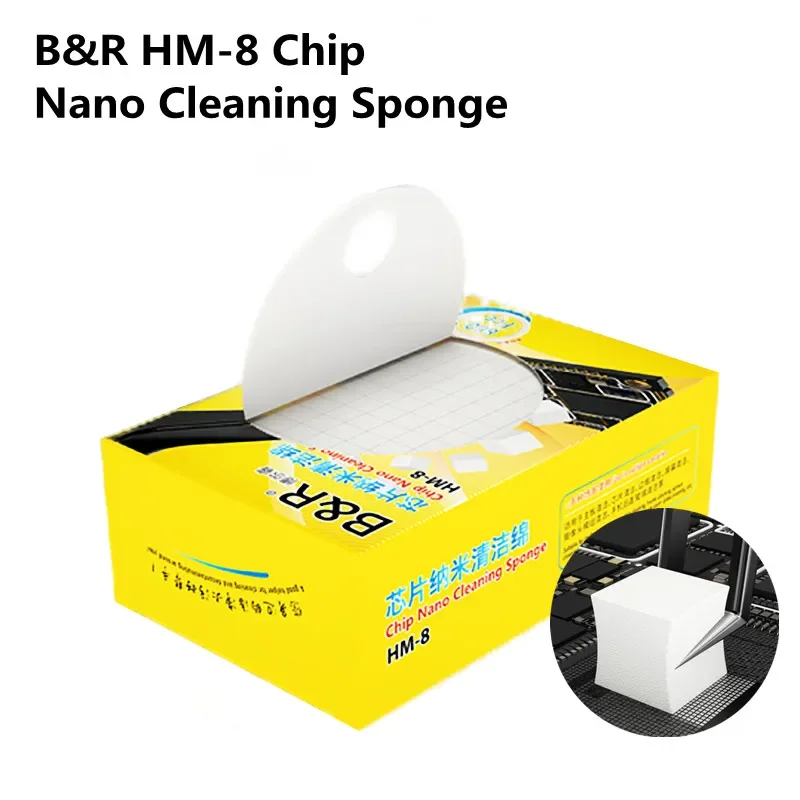 B&R HM-8 Chip Nano Cleaning Sponge for Mobile Phone Camera PCB No Linting No Residue Strong Adsorption Dust Dirt Removal Tool