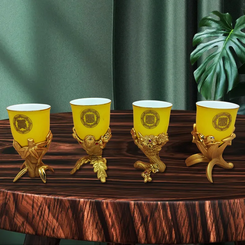 Baijiu cup wine dispenser, one cup bone china cup set, business gift wine set