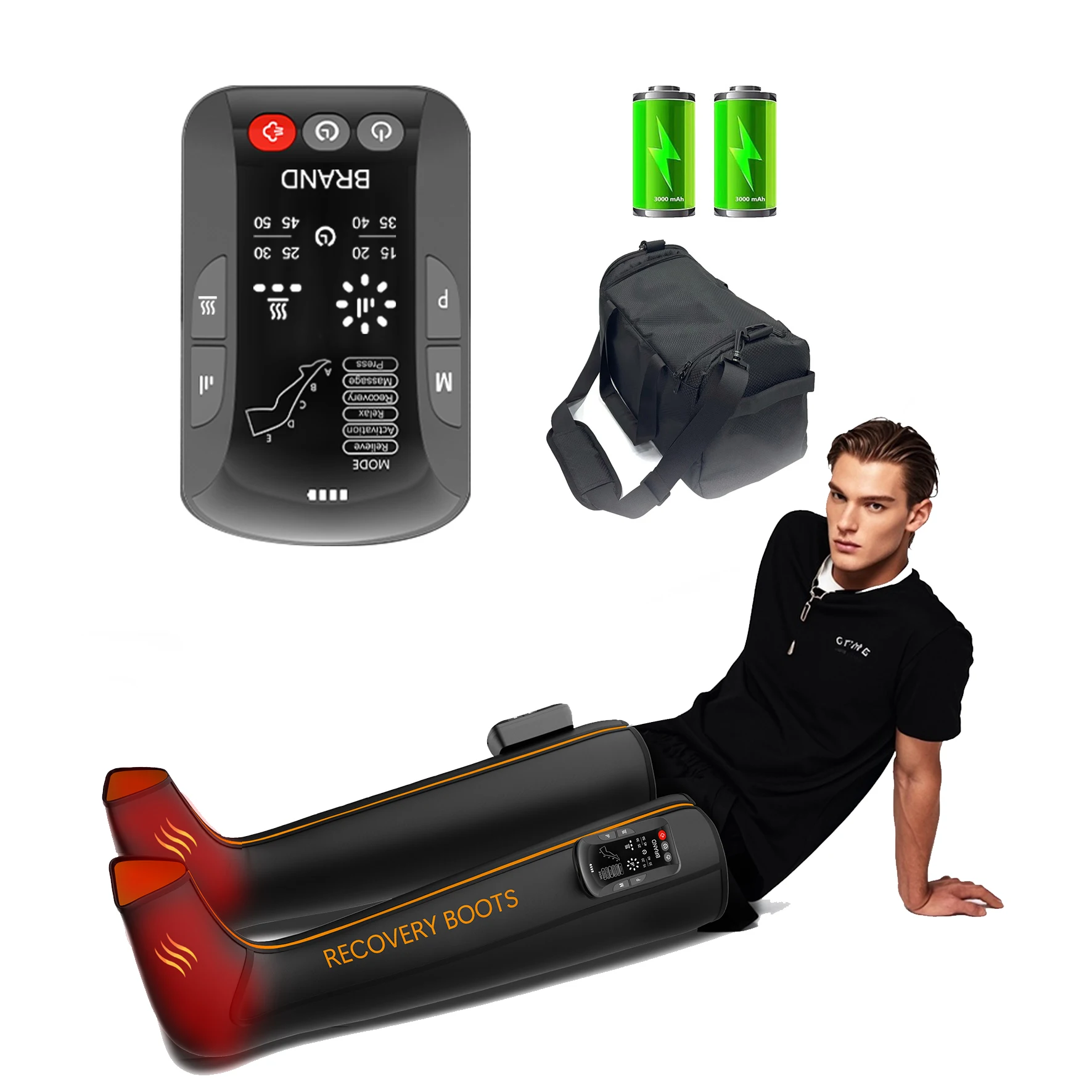 

Masajeador De Piernas Masseur De Jambe Leg Cuffs Pressotherapy Pressure 4 Chambers Recovery Boots For Pressotherapy With Heat