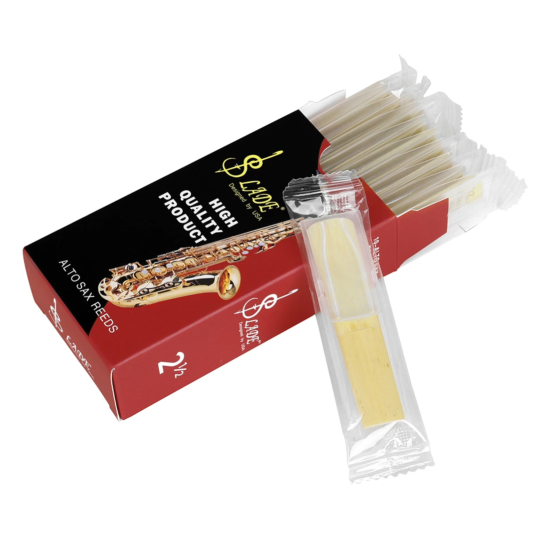 SLADE Saxophone Reeds Strength 2.5 High-Quality Synthetic Wood Tube Reed for Alto/Tenor Woodwind Instruments Replacement Parts