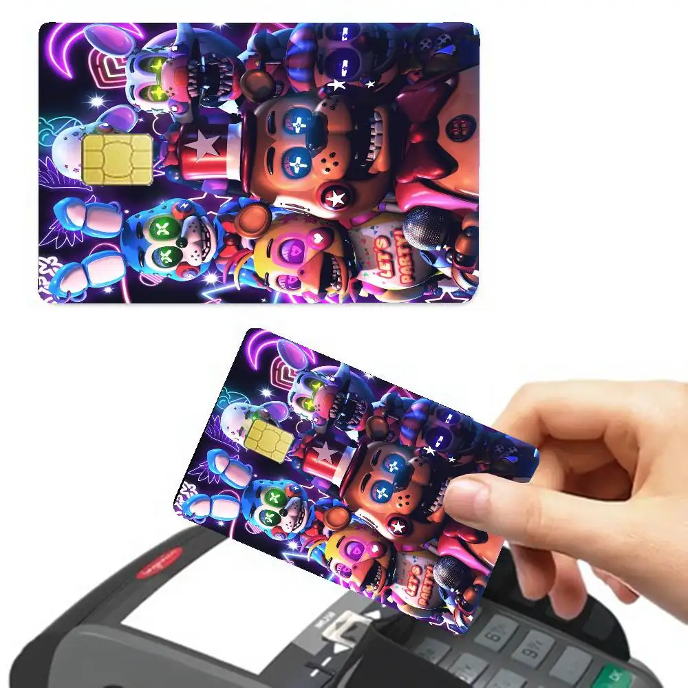 F-FNAF Five-nights-At-Freddys Diy Credit Debit Card Sticker Party Sticker Decoration Waterproof Small Chip Card Skin Sticker