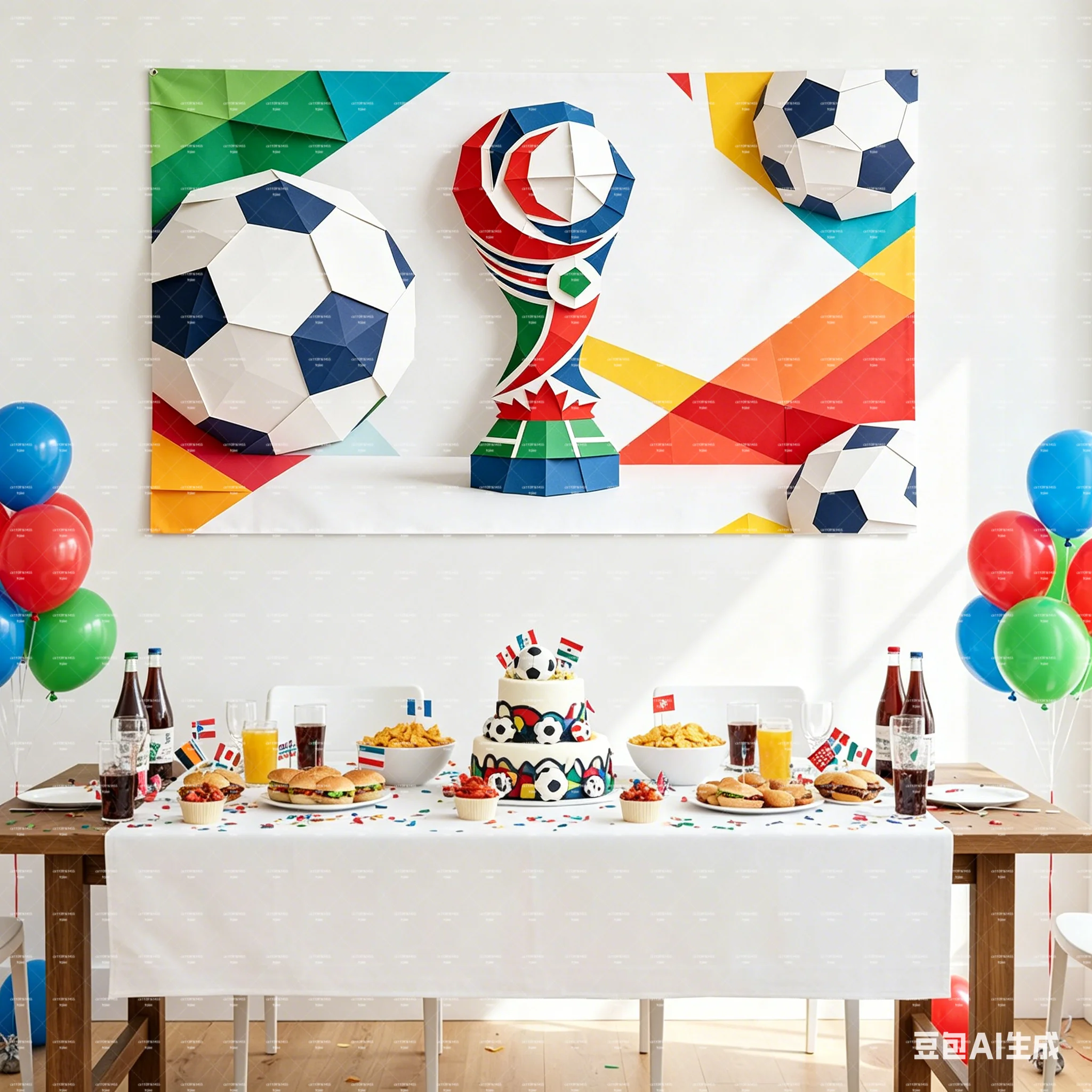 1pc 2026 Soccer Cup Trophy Soccer Ball Print Background Cloth for Photo Booth Banner Event Decoration Indoor Outdoor Wall Decor