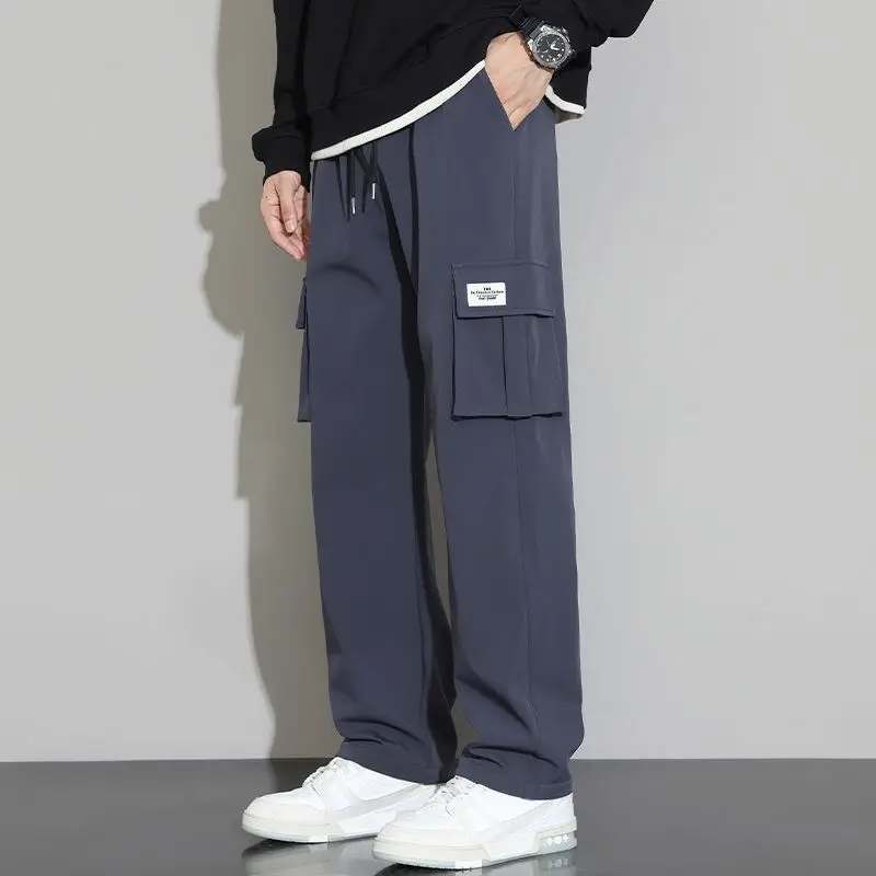 

Autumn Winter KPOP Fashion Style Harajuku Slim Fit Cargo Pants Loose All Match Casual Pants Thick Pockets Straight Leg Pants