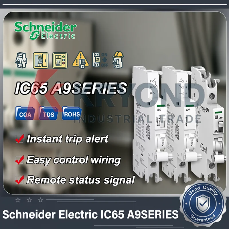 

Schneider IC65 Circuit Breaker Auxiliary Contact IOF Status and ISD Alarm Remote Indication Module A9A26904 A9A26907 26909